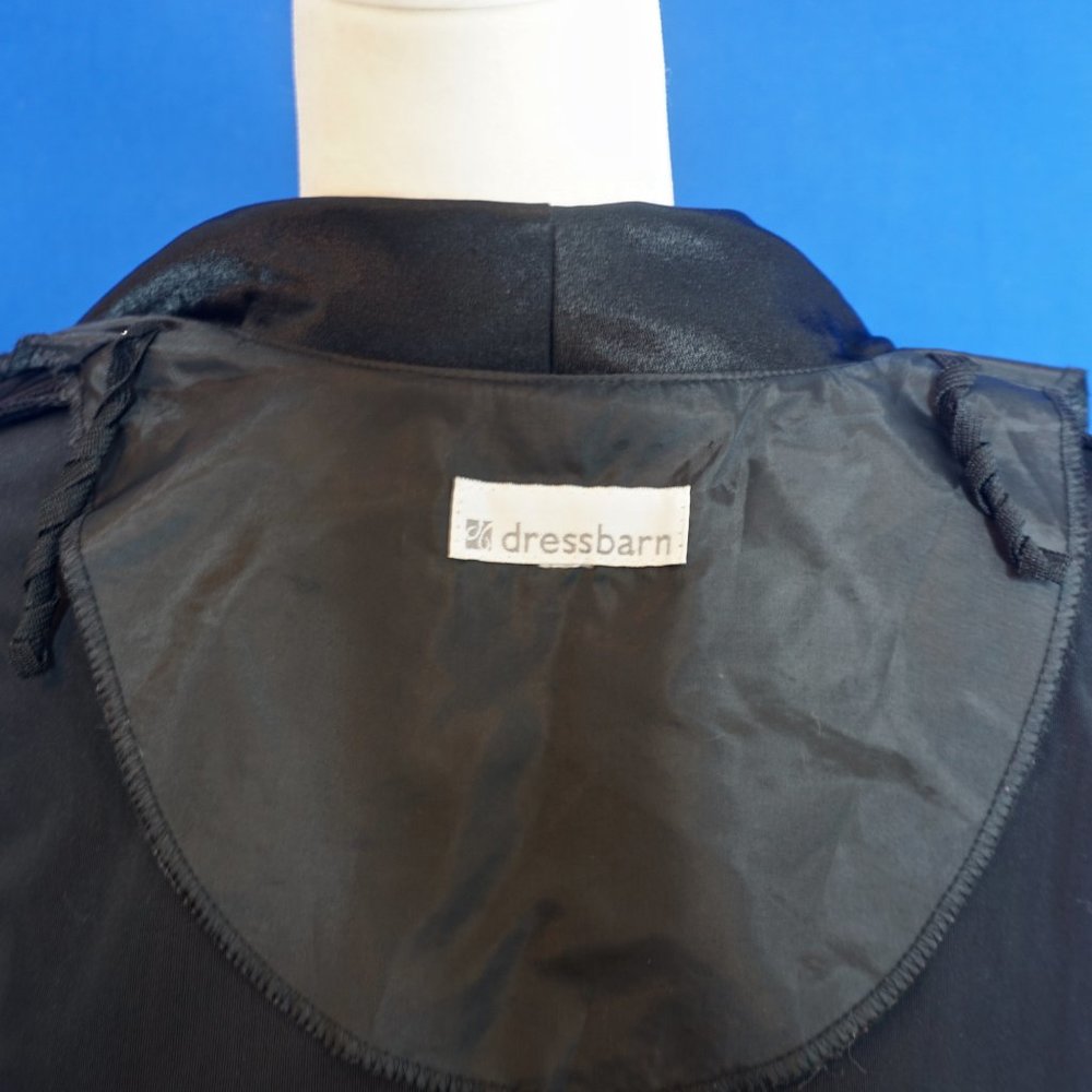 💜 DRESS BARN Black Velvet Sheer Sleeves Faux Diamond Button Jacket/Top (XL) - Picture 9 of 10